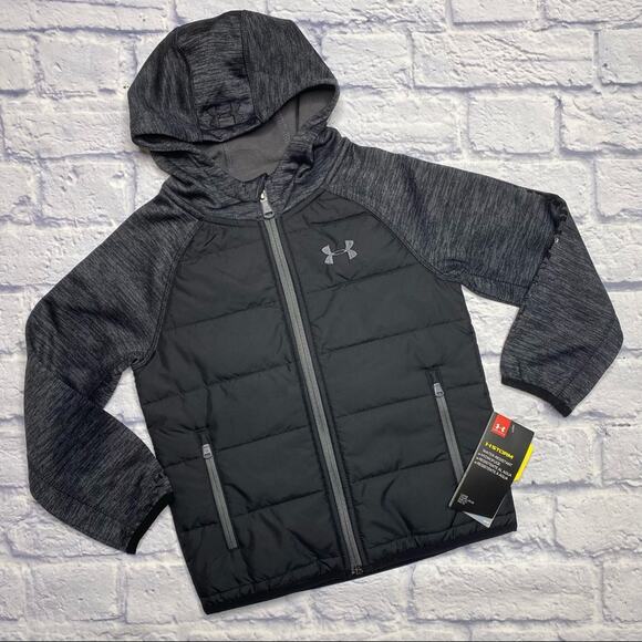 Under Armour Day Trekker Hooded Hybrid Jacket in Black/Gray - Picture 1 of 8
